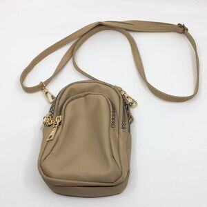 Chibao Tan Nylon Mini Crossbody or shoulder bag
